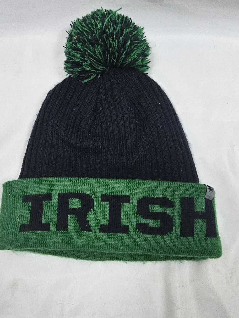 Notre Dame Fighting Irish Top Of The World Cuffed Knit Beanie Pom Hat Youth